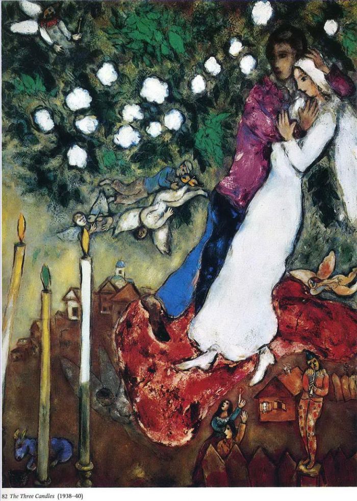 Marc Chagall Types de peintures - Les trois bougies