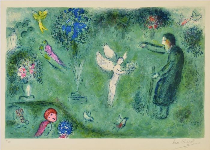 Marc Chagall Types de peintures - Ange dans la prairie