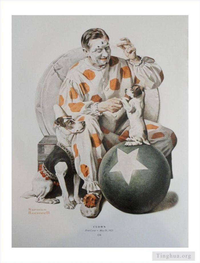 Norman Rockwell Types de peintures - Chiens de dressage de clowns