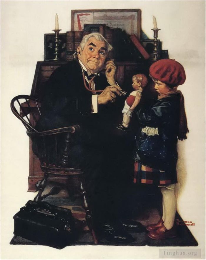 Norman Rockwell Types de peintures - Docteur et poupée