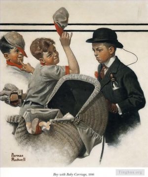 Norman Rockwell œuvre - Garçon avec landau 1916