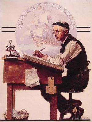 Norman Rockwell œuvre - Aventure de comptable rêveur 1924