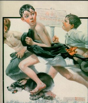 Norman Rockwell œuvre - Ne pas nager