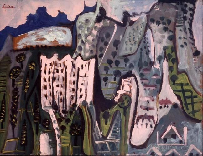 Pablo Picasso Peinture à l'huile - Paysage de Mougins 1965