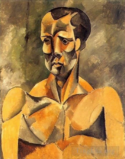 Pablo Picasso Peinture à l'huile - Buste d'homme L athlète 1909