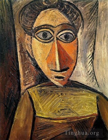 Pablo Picasso Peinture à l'huile - Buste de femme 1907