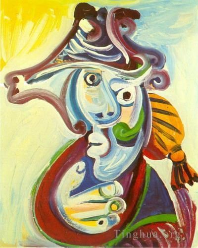 Pablo Picasso Peinture à l'huile - Buste de torero 1971