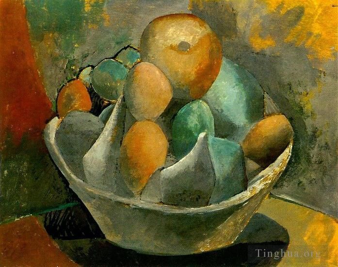 Pablo Picasso Peinture à l'huile - Compotier et fruits 1908