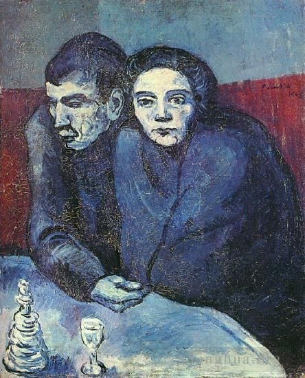 Pablo Picasso Peinture à l'huile - Couple dans un café 1903