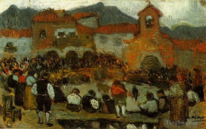 Pablo Picasso Peinture à l'huile - Courses de taureaux 3 1901
