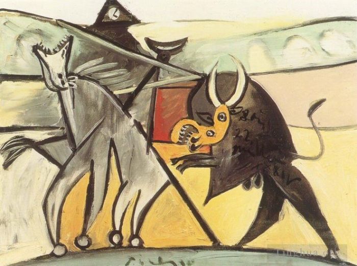 Pablo Picasso Peinture à l'huile - Courses de taureaux Corrida 1934_2