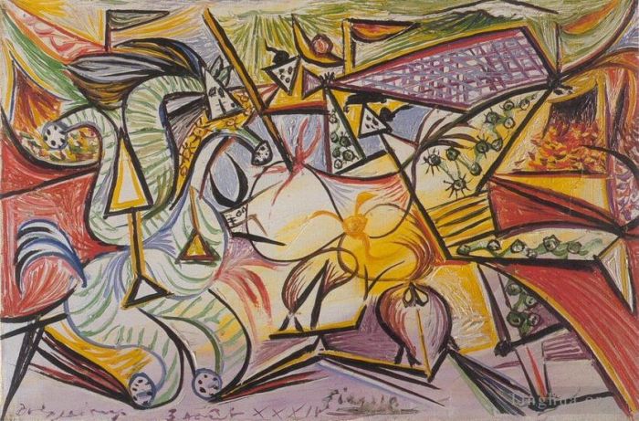 Pablo Picasso Peinture à l'huile - Courses de taureaux Corrida 3 1934