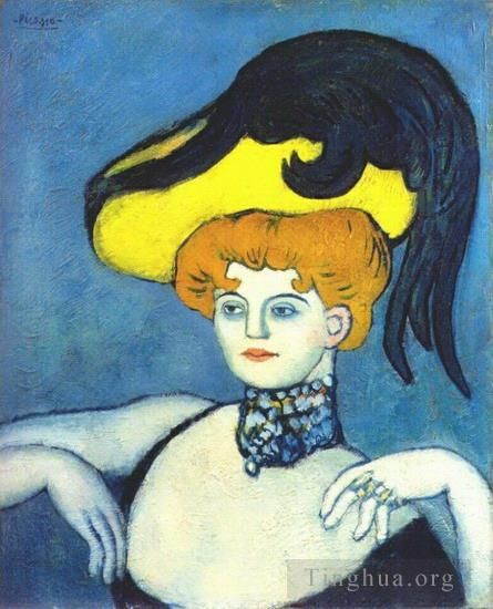 Pablo Picasso Peinture à l'huile - Courtisane Au Collier De Gemmes 1901