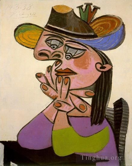 Pablo Picasso Peinture à l'huile - Femme accoudée 1938
