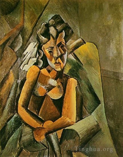 Pablo Picasso Peinture à l'huile - Femme assise 1909