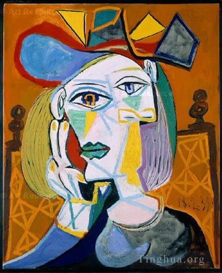Pablo Picasso Peinture à l'huile - Femme assise au chapeau 1939