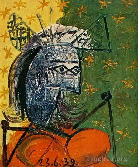 Pablo Picasso Peinture à l'huile - Femme assise au chapeau 4 1939
