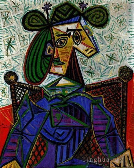 Pablo Picasso Peinture à l'huile - Femme assise dans un fauteuil 1940
