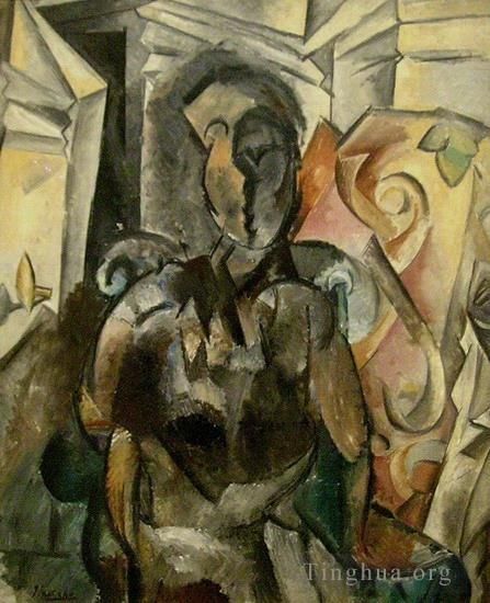 Pablo Picasso Peinture à l'huile - Femme assise dans un fauteuil 2 1909