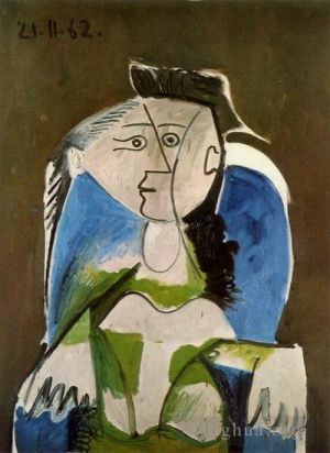 Pablo Picasso œuvre - Femme assise dans un fauteuil bleu 1962