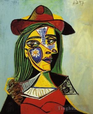 Pablo Picasso œuvre - Femme au chapeau et col en fourrure 1937