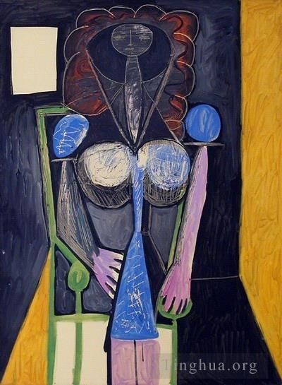 Pablo Picasso Peinture à l'huile - Femme dans un fauteuil 1946