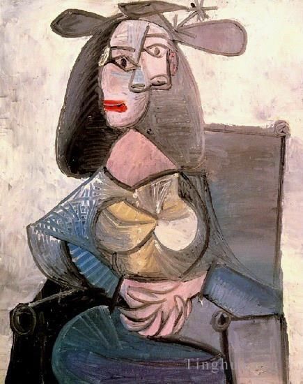 Pablo Picasso Peinture à l'huile - Femme dans un fauteuil 1948