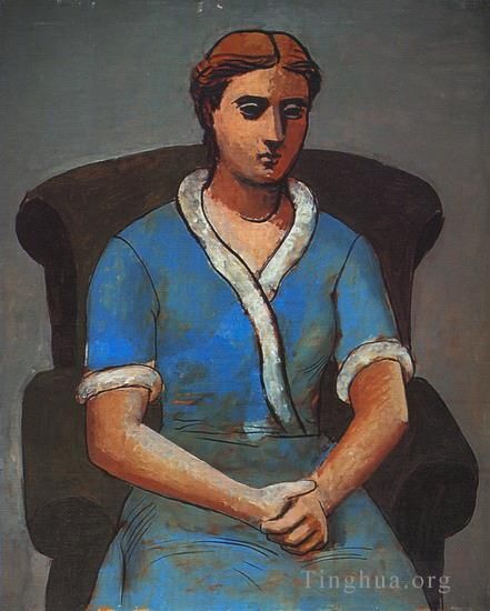 Pablo Picasso Peinture à l'huile - Femme dans un fauteuil Olga 1922