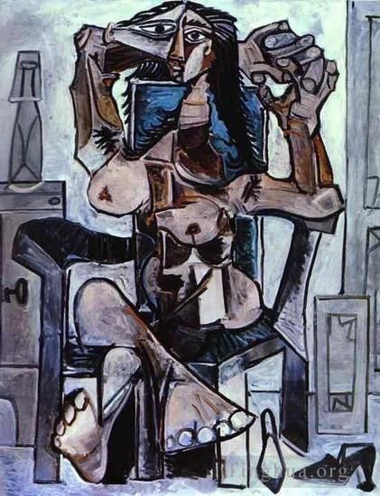 Pablo Picasso Peinture à l'huile - Femme nue assise II 1959