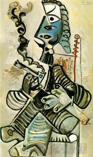 Pablo Picasso Peinture à l'huile - Homme à la pipe 1968 2