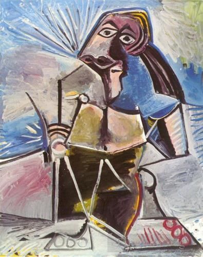 Pablo Picasso Peinture à l'huile - Homme assis 1971