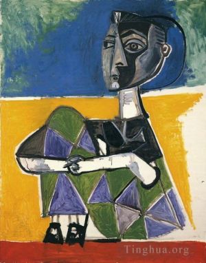 Pablo Picasso œuvre - Jacqueline assise 1954