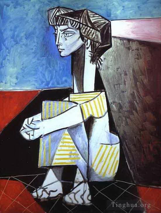 Pablo Picasso Peinture à l'huile - Jacqueline aux mains croisées 1954