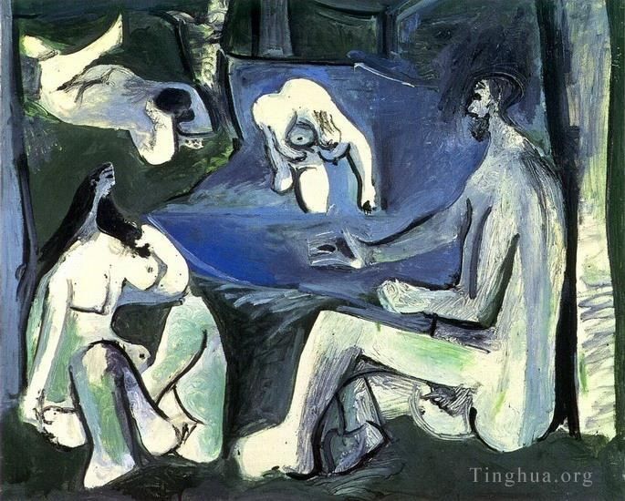 Pablo Picasso Peinture à l'huile - Le déjeuner sur l'herbe Manet 7 1961