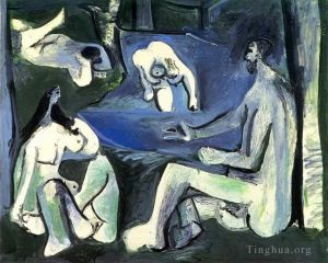 Pablo Picasso œuvre - Le déjeuner sur l'herbe Manet 7 1961