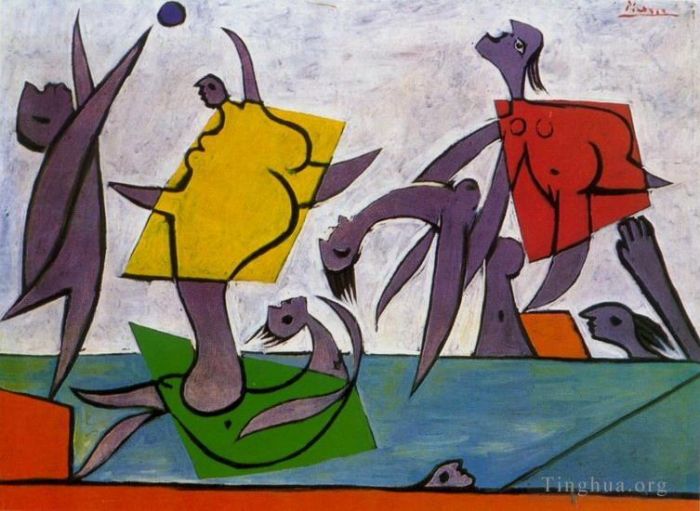 Pablo Picasso Peinture à l'huile - Le sauvetage Jeu de plage et sauvetage 1932