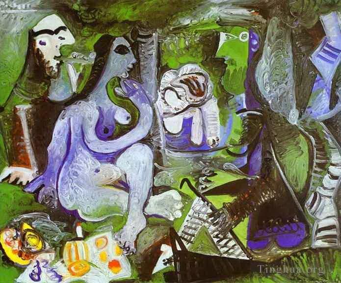 Pablo Picasso Peinture à l'huile - Déjeuner sur l'herbe d'après Manet 1961