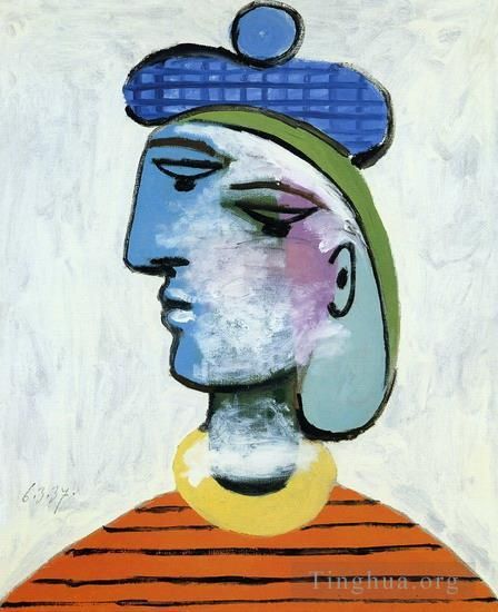 Pablo Picasso Peinture à l'huile - Marie Thérèse au béret bleu Portrait de femme 1937