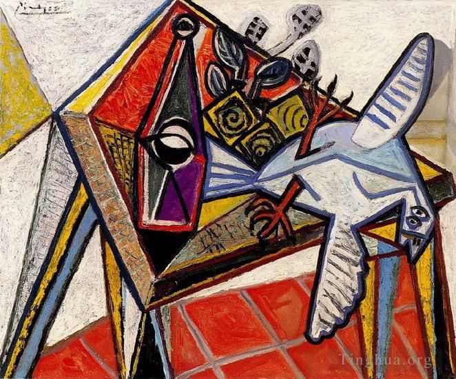 Pablo Picasso Peinture à l'huile - Nature morte avec pigeon 1941