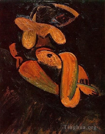 Pablo Picasso Peinture à l'huile - Nu couche 2 1908