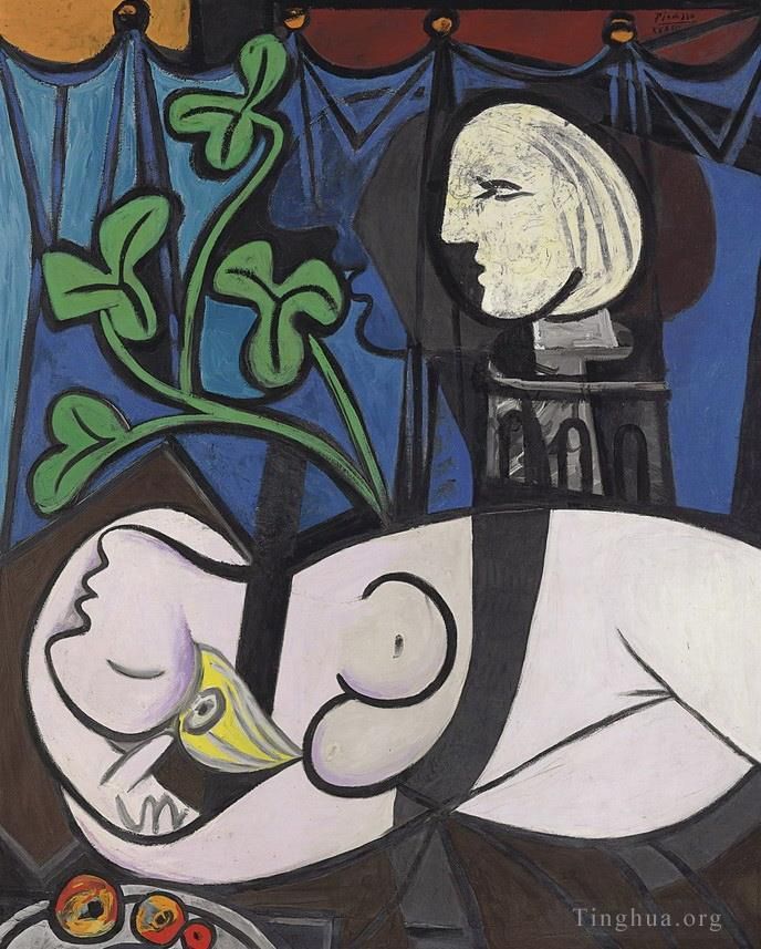Pablo Picasso Peinture à l'huile - Nu Feuilles Vertes et Buste 1932