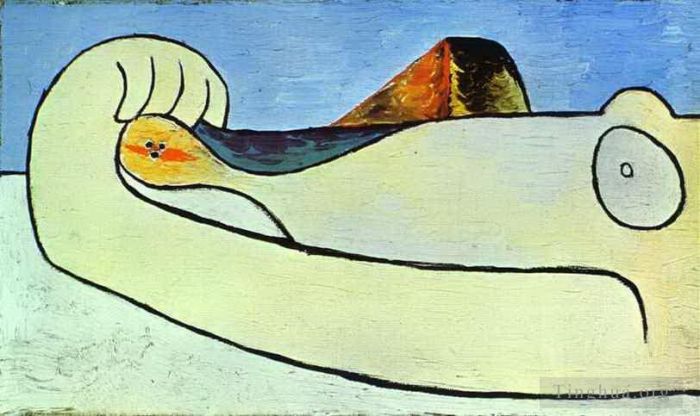 Pablo Picasso Peinture à l'huile - Nu sur une plage 2 1929