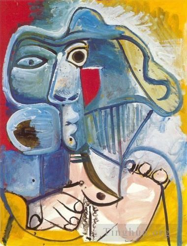 Pablo Picasso Peinture à l'huile - Nue assise au chapeau 1971