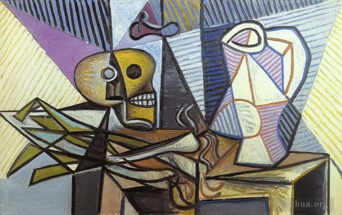 Pablo Picasso Peinture à l'huile - Poireaux grue et pichet 1945