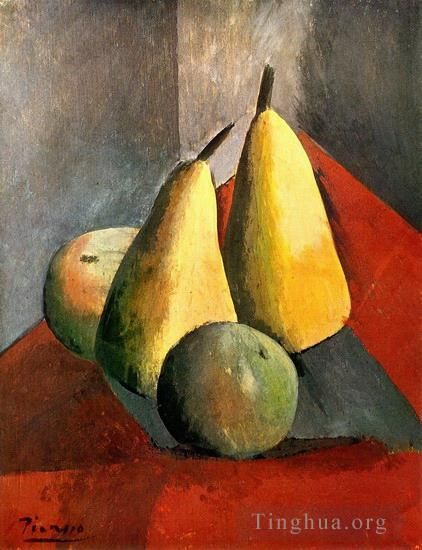Pablo Picasso Peinture à l'huile - Poires et pommes 1908
