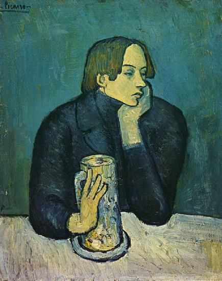 Pablo Picasso Peinture à l'huile - Portrait De Jaime Sabartes Le Bock 1901