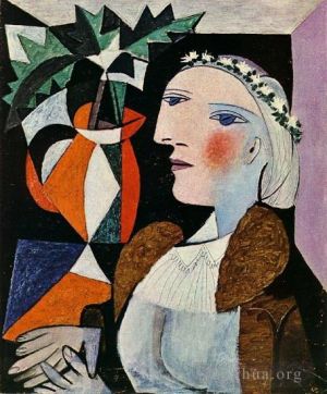 Pablo Picasso œuvre - Portrait de femme à la guirlande 1937