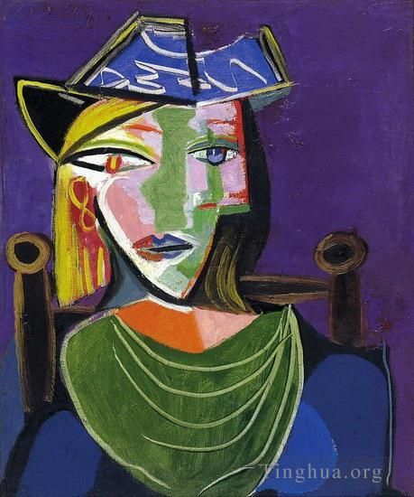 Pablo Picasso Peinture à l'huile - Portrait de femme au béret 1937