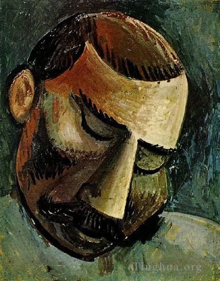 Pablo Picasso Peinture à l'huile - Tête d'homme 1908