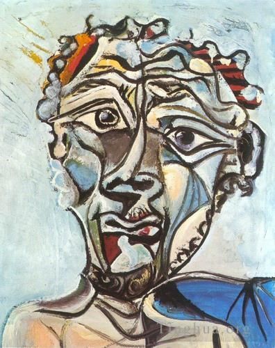 Pablo Picasso Peinture à l'huile - Tête d'homme 2 1971